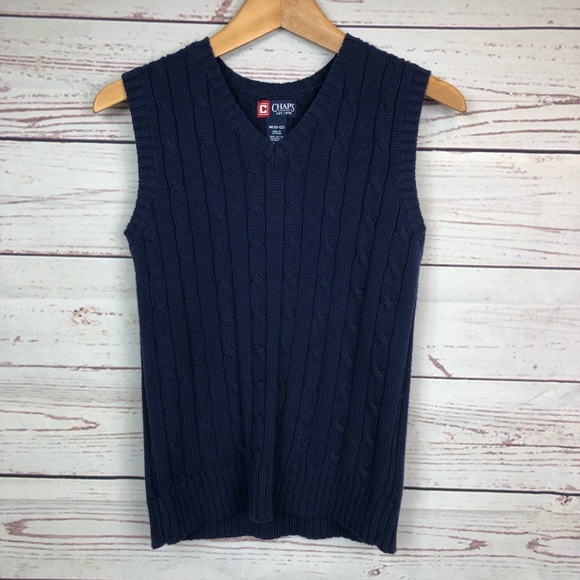 🎁CHAPS🎁 Knitted V-Neck Vest Size M (10-12) - Picture 1 of 4
